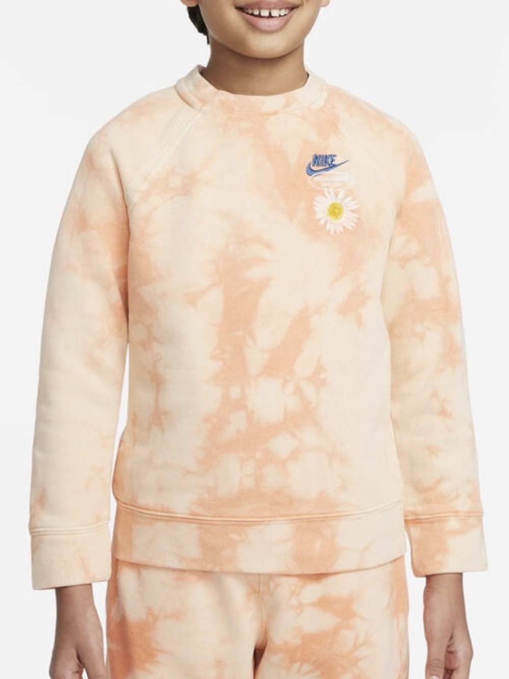 Nike From Beaverton with Love Orange Tie Dye Crew Neck Sweatshirt Sz L Youth